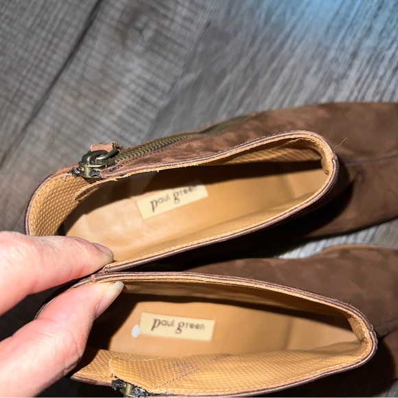 Paul Green Women's Brown Soft Leather Peep Toe 3in High Heel Sandals Size 7. - Picture 2 of 6